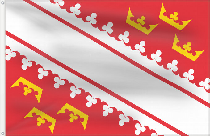 Flagge, mit zwei Metallösen und verstärktem Besatzband: Alsace	L’Alsace	Alsacia	Französischen Region Elsass	Alsazia