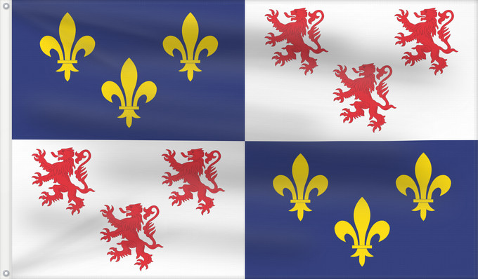 Drapeau, avec deux œillets métalliques et guindant renforcé : Picardie	Region Picardie in France	Région Picardie en France	Picardo	Picard