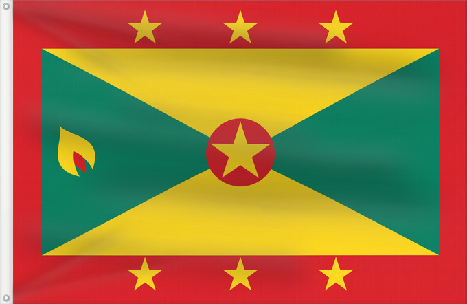 Bandera, con dos ojales metálicos y lado del asta reforzado: Grenada	Grenade	Granada	Флаг Гренады	Grenadas