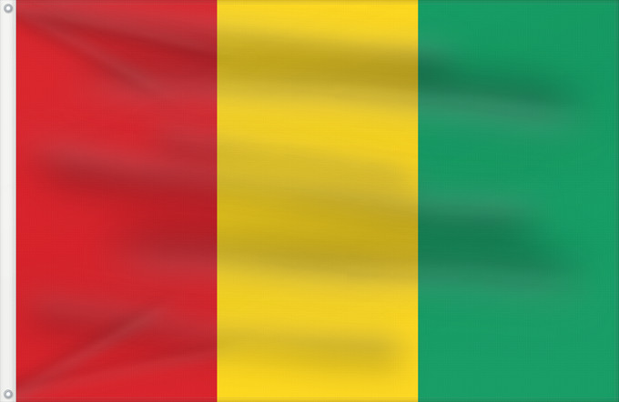 Flag, with two metal eyelets and reinforced hoist: Guinea	Guinée