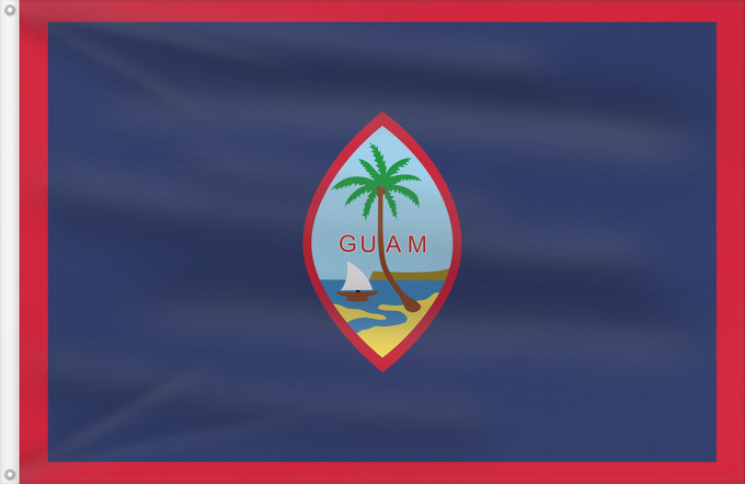 Drapeau, avec deux œillets métalliques et guindant renforcé : Guam Guam, courtesy an e-mail from the author of xrmap Banderan Guåhån Teritoriilor Guam