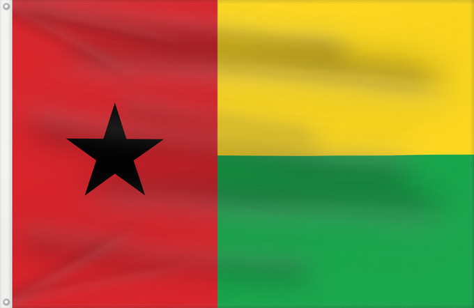 Flagge, mit zwei Metallösen und verstärktem Besatzband: Guinea-Bissau Guinée-Bissau Guinea-Bissaus Guiné-Bissau Gvineo Bisaŭa پرچم گینه بیسائو Флаг Гвинеи-Бисау Gvineje Bissau