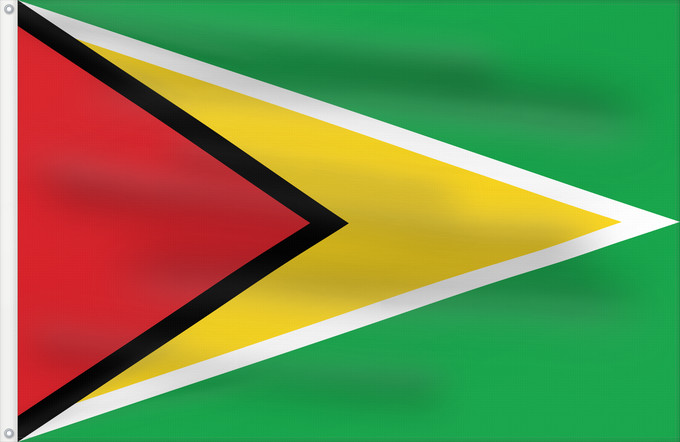 Flagge, mit zwei Metallösen und verstärktem Besatzband: Guyana	Guiana	Wayana wiphala	Gujano	Gwayana	Wayana unancha	Флаг Гайаны	Guyanas	Quốc kỳ Guyana
