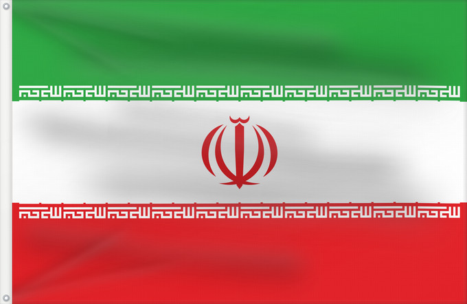 Flag, with two metal eyelets and reinforced hoist: Iran Irán