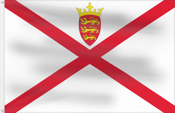 Flagge, mit zwei Metallösen und verstärktem Besatzband: Jersey	Jersey (Kanalinsel)	Maglia