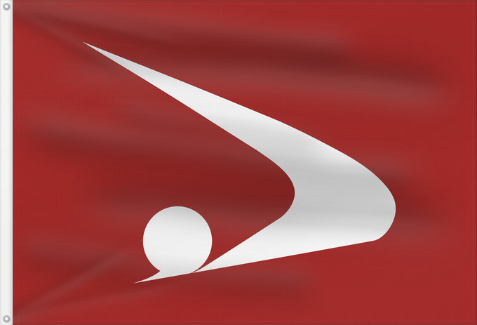 Drapeau, avec deux œillets métalliques et guindant renforcé : Akita Prefecture préfecture d'Akita prefectura de Akita Präfektur Akita 秋田県旗