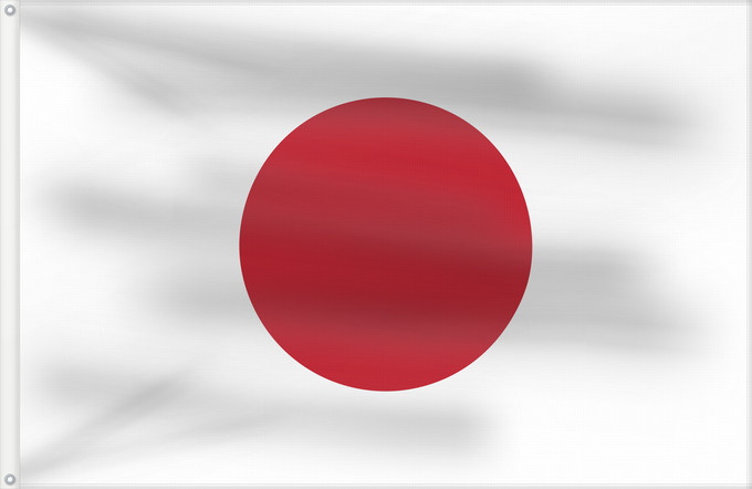 Drapeau, avec deux œillets métalliques et guindant renforcé : Japan Japon Japón Giappone