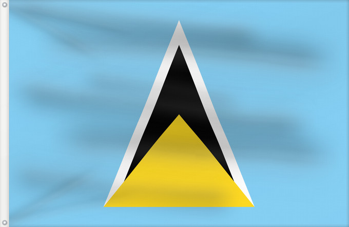 Drapeau, avec deux œillets métalliques et guindant renforcé : Saint Lucia	Sainte-Lucie	Santa Lucía	Saint Lucias	St. Lucia	Santa Llucía	Sent Lisi	სენტ-ლუსიას დროშა	Sen Lusia	Флаг Сент-Люсии	Saint Lucije