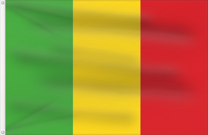 Flag, with two metal eyelets and reinforced hoist: Mali Malí علم مالي Mali finifana Malija Raaya bu Mali