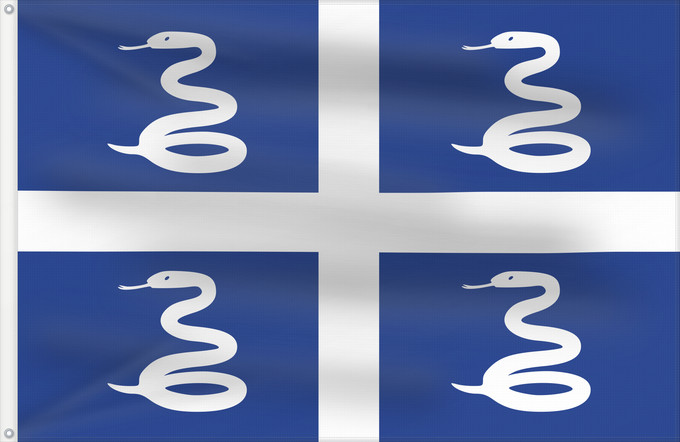 Bandera, con dos ojales metálicos y lado del asta reforzado: Martinique Martinica