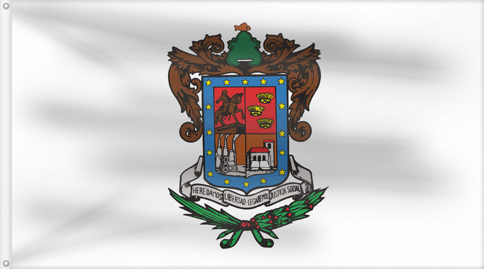 Bandera, con dos ojales metálicos y lado del asta reforzado: Michoacan	Michoacán