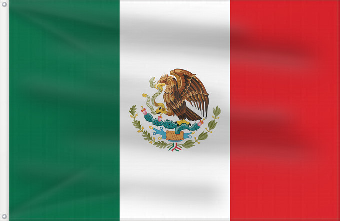 Bandera, con dos ojales metálicos y lado del asta reforzado: Mexico Mexico Official version of the Flag of the United Mexican States or Mexico Mexique México La actual bandera de los Estados Unidos Mexicanos Mexiko Messico México Meksyku علم المكسيك Mïxiku wiphala Meksika Mèxic Mexická vlajka Mexicos Meksiko Mexiko