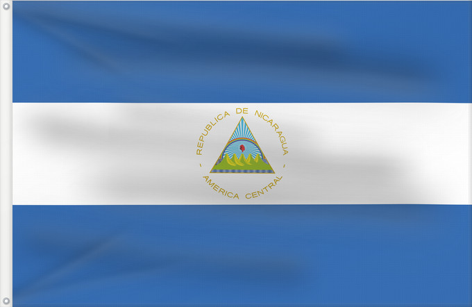 Bandera, con dos ojales metálicos y lado del asta reforzado: Nicaragua La República de Nicaragua Nikaragvo Флаг Никарагуа Nikaragve Nicaraguas