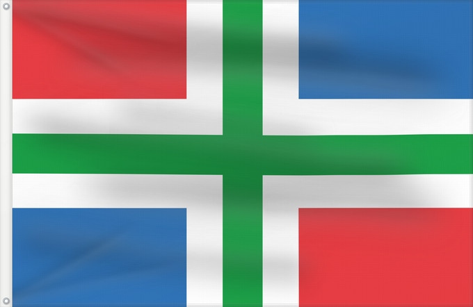 Drapeau, avec deux œillets métalliques et guindant renforcé : Groningen	Province of Groningen, Netherlands	Groningue	Groninga