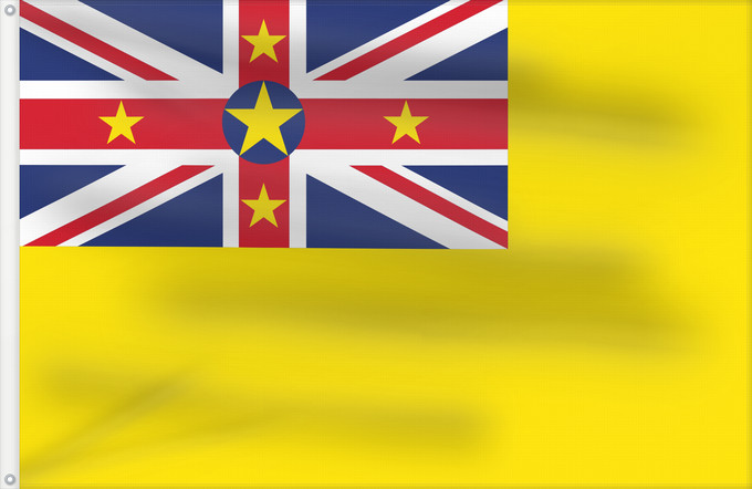 Bandera, con dos ojales metálicos y lado del asta reforzado: Niue Niue New Zealand ニウエの国旗 Pīwari o Niuē