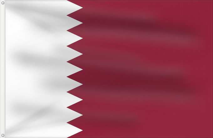 Drapeau, avec deux œillets métalliques et guindant renforcé : Qatar Katar علم قطر Kataru Qatarin Флаг Катара Katarja Qatars Lá cờ Quốc kỳ Qatar