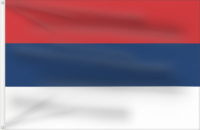 Drapeau, avec deux œillets métalliques et guindant renforcé : Civil Flag of Serbia	Civil flag of Serbia	Serbie	Serbia	Serbien	Гражданско знаме на Сърбия	Народна застава Србије	Narodna zastava Srbije	Nemzeti zászló szerbia	Народный  гражданский  флаг Сербии	Srbská národná vlajka	Kombëtar i Serbisë