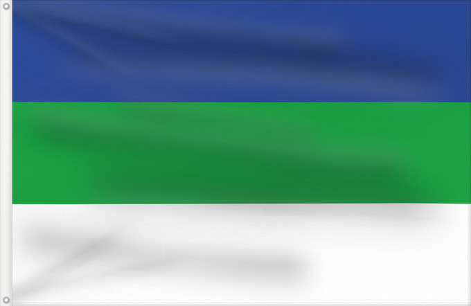 Drapeau, avec deux œillets métalliques et guindant renforcé : Komi State Flag of the Komi Republic République des Komis República de Komi Republik Komi Repubblica di Komi Коми Республикаса дöрапас Государственный флаг Республики Коми