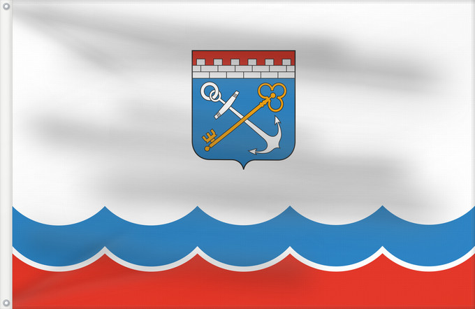 Drapeau, avec deux œillets métalliques et guindant renforcé : Leningrad Oblast Leningrad Oblast, Russia Oblast de Léningrad, Russie Óblast de Kursk Oblast Leningrad Флаг Ленинградской области