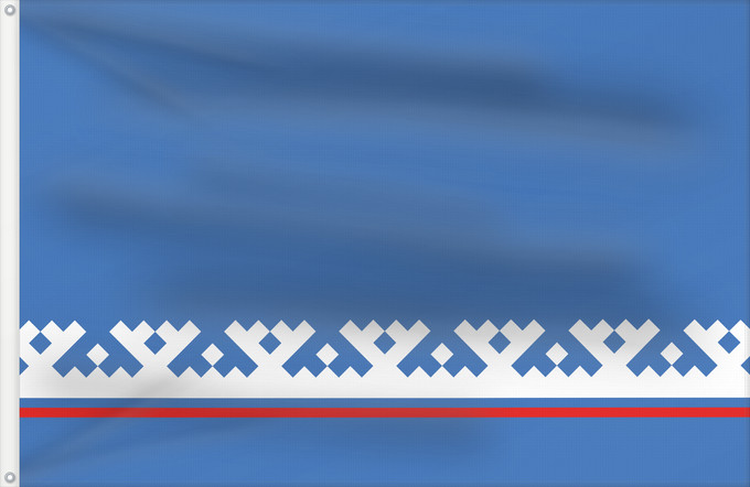 Flag, with two metal eyelets and reinforced hoist: Yamal-Nenets Autonomous District Yamalo-Nenets Autonomous Okrug Iamalie ou district autonome de Iamalo-Nénétsie distrito autónomo de Yamalo-Nenets Autonome Kreis der Jamal-Nenzen Jamalo-Neneca aŭtonoma distrikto Ямало-Ненецкий автономный округ