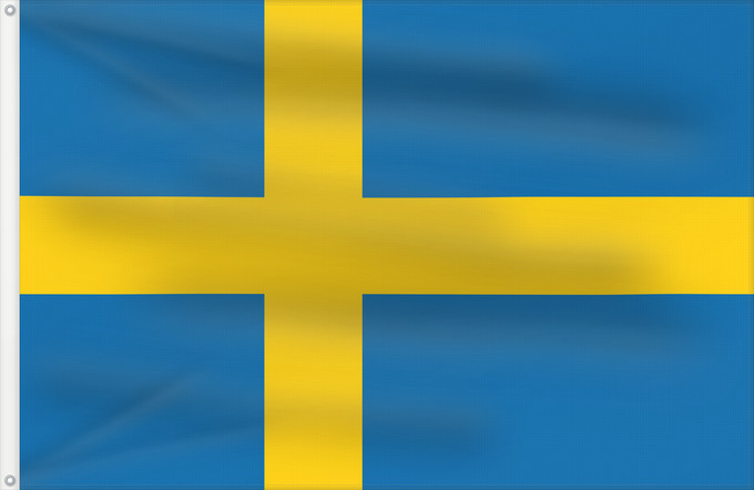 Drapeau, avec deux œillets métalliques et guindant renforcé : Sweden	Suède	Suecia	Schweden	Svezia