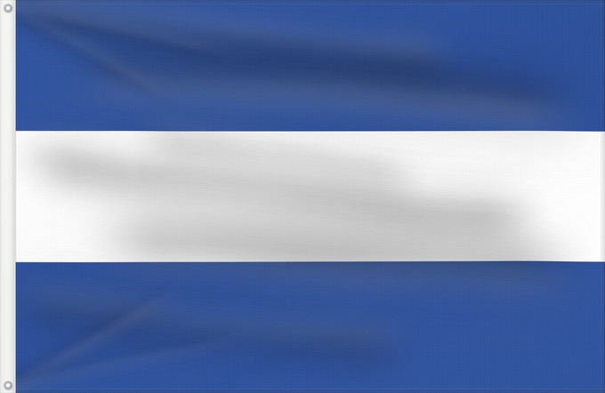Bandera, con dos ojales metálicos y lado del asta reforzado: Civil Flag of El Salvador	El Salvador	Salvador	Civil flag of El Salvador, ratio 3 5
