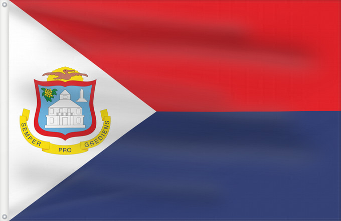 Flag, with two metal eyelets and reinforced hoist: Sint Maarten	Sint Maarten  Kingdom of the Netherlands	Saint-Martin