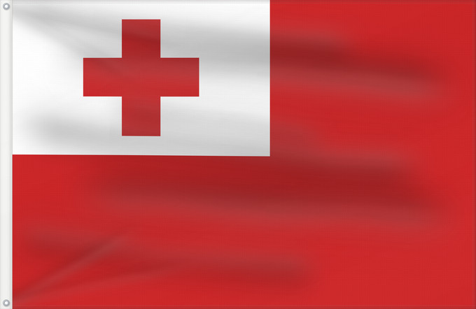 Flag, with two metal eyelets and reinforced hoist: Tonga	Thonga	Brattagh ny Tongey	Tonge	Fuka ʻo Tonga