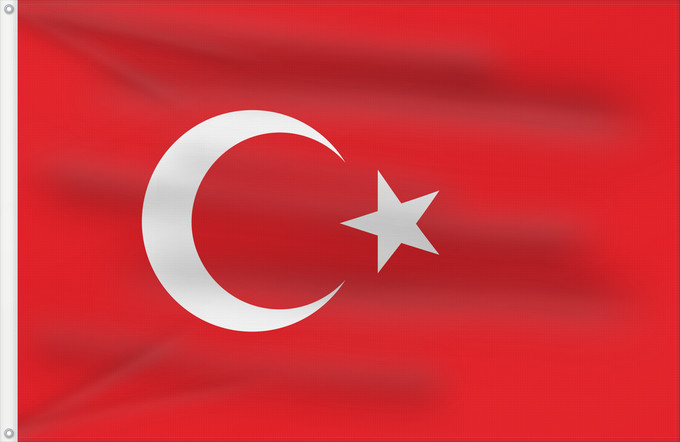 Flag, with two metal eyelets and reinforced hoist: Turkey	National Flag of Turkey	Turquie	Turquía	Türkische	Turchia	Turkije	Turquia	علم تركيا	Türk	Сцяг Турцыі	Национално знаме на Турция	Turske	Turecká Vlajka	Desmala Tırkiya	Σημαία της Τουρκίας	Turkio	پرچم ترکیه	Turkin	Τὸ τῆς Τουρκίας σημεῖον	Republike Tur