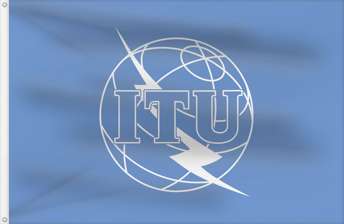 Bandera, con dos ojales metálicos y lado del asta reforzado: ITU