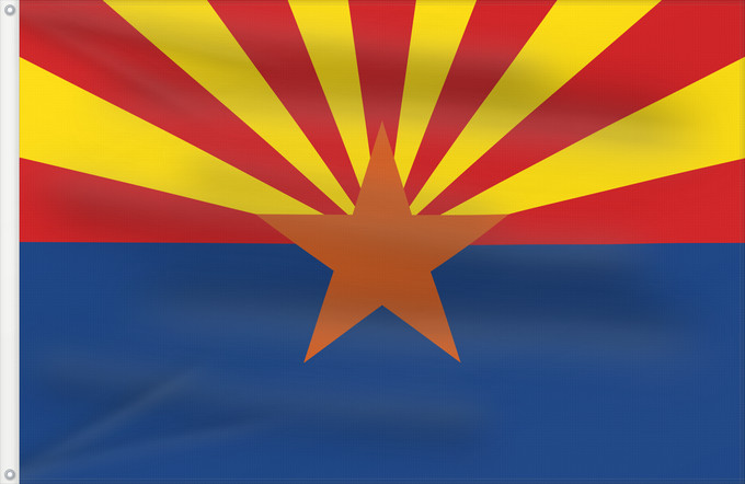 Bandera, con dos ojales metálicos y lado del asta reforzado: Arizona ᎡᏩᏐᎾ ᎦᏓᏘ