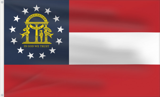 Flag, with two metal eyelets and reinforced hoist: State of Georgia Georgia