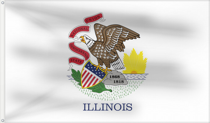 Flag, with two metal eyelets and reinforced hoist: Illinois