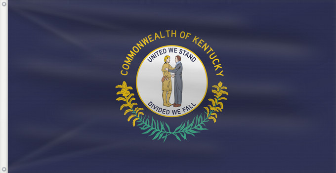 Drapeau, avec deux œillets métalliques et guindant renforcé : Kentucky ᎬᏅᏓᎩ ᎦᏓᏘ Ka hae Kenekuke Kentukiae Kentákii Hahoodzo bidah naatʼaʼí Флаг Кентукки Američke savezne države Kentucky