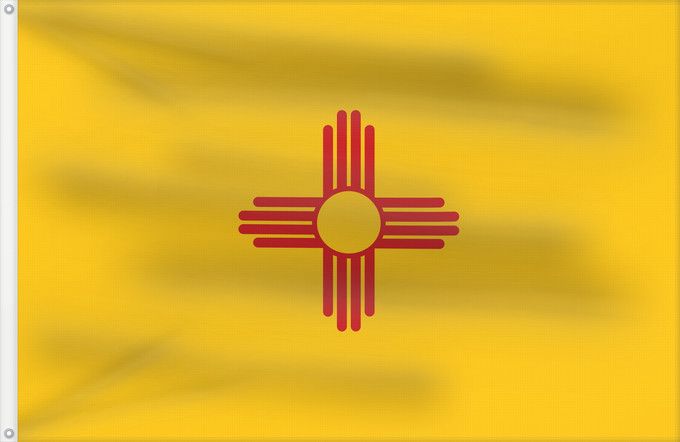 Flagge, mit zwei Metallösen und verstärktem Besatzband: New Mexico	Nouveau-Mexique	Nuevo México	Nuovo Messico