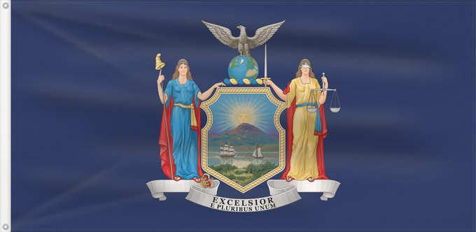 Drapeau, avec deux œillets métalliques et guindant renforcé : New York	State of New York	Nueva York	New Yorks	Nova Iorque	ᏄᏯᎩ ᎦᏓᏘ	De New York	Ka hae Nuioka	ニューヨーク州の旗	뉴욕주의 기	Novi Eboraci	Vlagge van Njej York	Nííyóó Hahoodzo bidah naatʼaʼí	Nei York	Statului New York, SUA	Флаг Нью-Йорка	Američke savezne države New York
