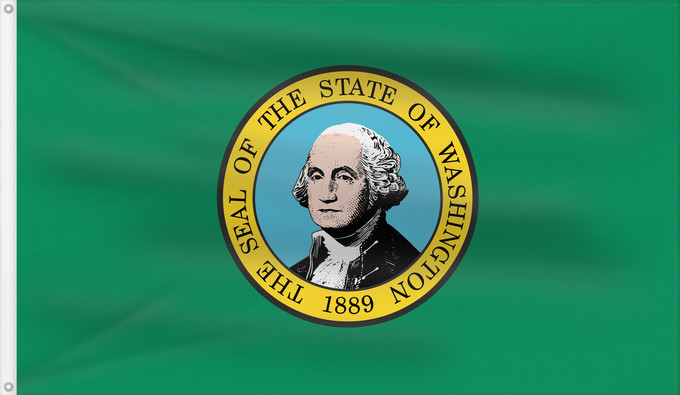 Flag, with two metal eyelets and reinforced hoist: Washington	ᏩᏏᏓᏂ ᎦᏓᏘ	Ka hae Wakinekona	Vasingtoniae	Wááshindoon Hahoodzo bidáh naat á i	Флаг Вашингтона	Američke savezne države Vašington