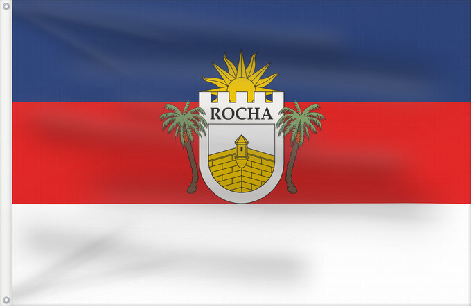 Drapeau, avec deux œillets métalliques et guindant renforcé : Rocha Department	Rocha 	Departamento de Rocha, Uruguay	Rocha
