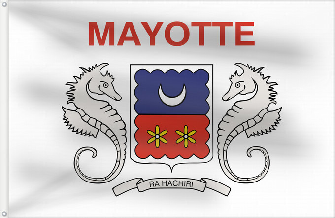 Flag, with two metal eyelets and reinforced hoist: Mayotte local Local, unofficial representative flag of Mayotte Mayotte Uso local