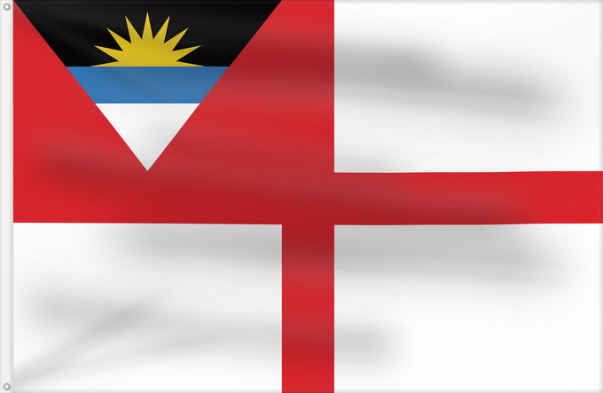 Drapeau, avec deux œillets métalliques et guindant renforcé : Coastguard Ensign of Antigua and Barbuda