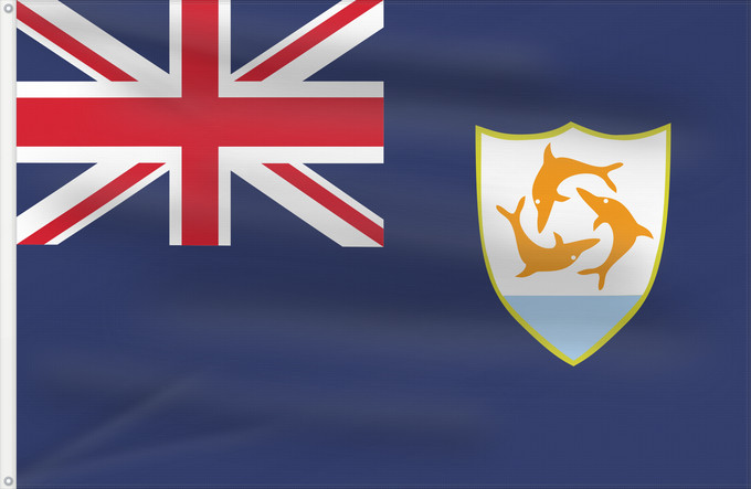 Flag, with two metal eyelets and reinforced hoist: Anguilla	Anguila	Anguillas flag  taget i brug den 30. maj 1990  - RGB farverne	Флаг Ангильи