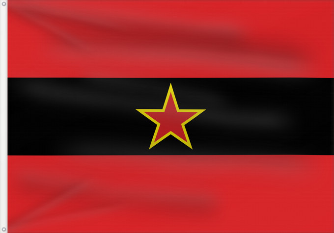Bandera, con dos ojales metálicos y lado del asta reforzado: Civil Ensign of Albania 1945-1992 Civil ensign of People s Republic of Albania 1946-1992 Albanie (Pavillon civil, 1946-1992) Albania (Bandera civil, 1946-1992) Albanien (Zivilschiffsflagge, 1946-1992) Albania (Bandiera civile, 1946-1992)