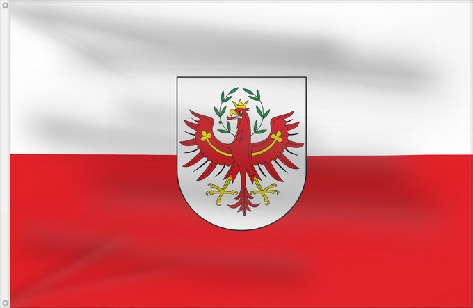Flag, with two metal eyelets and reinforced hoist: Tirol	White-red. Colours of the state of Tyrol	Tyrol	Weiß-rot. Landesfarben und Landesflagge von Tirol	Tirolo