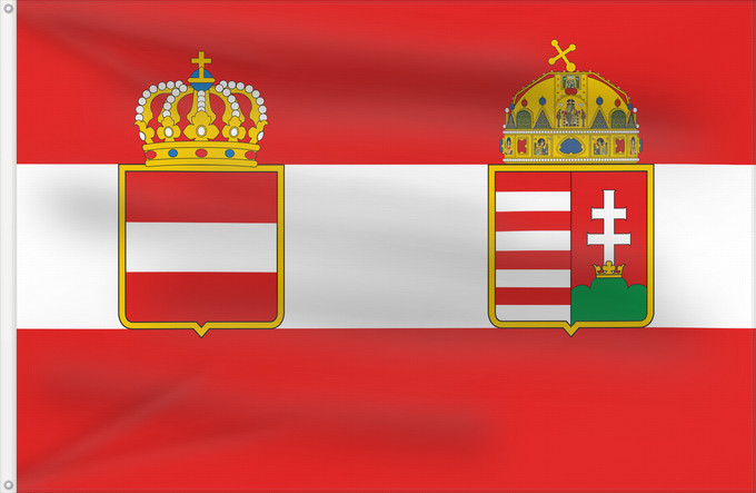 Flag, with two metal eyelets and reinforced hoist: War flag of Austria-Hungary 1918 Guerra de Austria-Hungría 1918