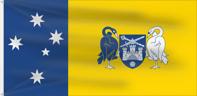 Bandera, con dos ojales metálicos y lado del asta reforzado: Australian Capital Territory	Australian Capital TerritoryIt is from openclipart	Territoire de la capitale australienne	Territorio de la Capital Australiana	Fändel vum Australeschen Haaptstadterritoire