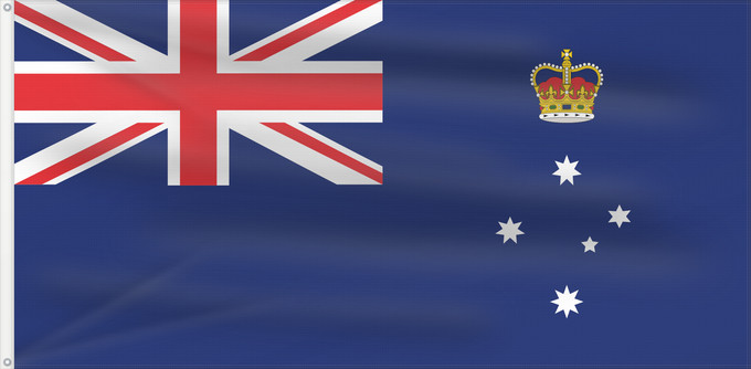 Bandera, con dos ojales metálicos y lado del asta reforzado: Victoria