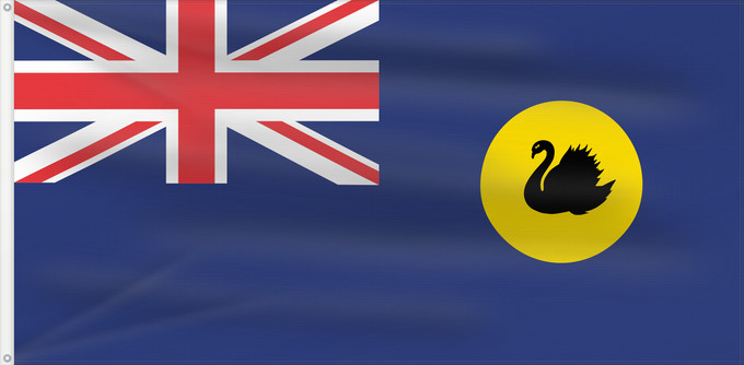 Flag, with two metal eyelets and reinforced hoist: Western Australia	Australie-Occidentale	Australia Occidental	Westaustralien