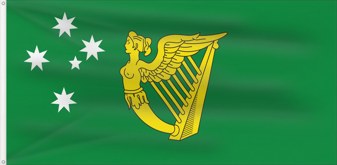 Flag, with two metal eyelets and reinforced hoist: Australian Irish heritage