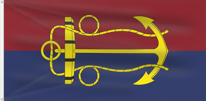 Bandera, con dos ojales metálicos y lado del asta reforzado: Australian Navy Board	Conseil de l'Amirauté australienne	Junta de la Armada Australiana	Marinevorstand von Australien	Consiglio della Marina Australiana