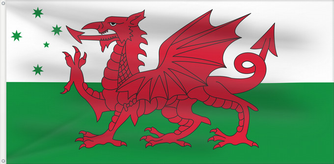 Flag, with two metal eyelets and reinforced hoist: Australian Welsh heritage